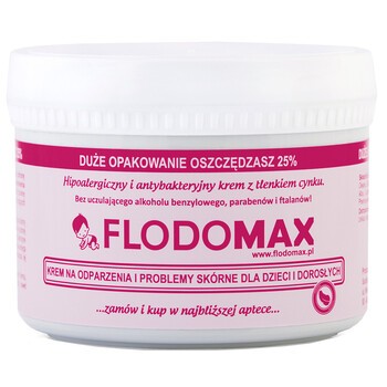 Flodomax, hipoalergiczny krem z tlenkiem cynku, dla dzieci i dorosłych, antybakteryjny, 230 g