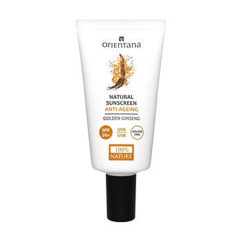 Orientana Natural Sunscreen, krem do twarzy SPF 50+ bez pigmentu, 50 ml