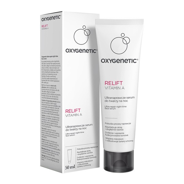 Oxygenetic Oxygenetic Relift Vitamin A, ultranaprawcze serum do twarzy na noc, 50 ml — Składniki i ocena