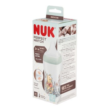NUK Perfect Match Disney Kubuś Puchatek, butelka 260 ml ze smoczkiem, 1 szt.