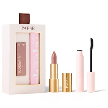 Paese, zestaw świąteczny Cheeky Nude Look, tusz do rzęs, 9 ml + pomadka do ust 4,5 g