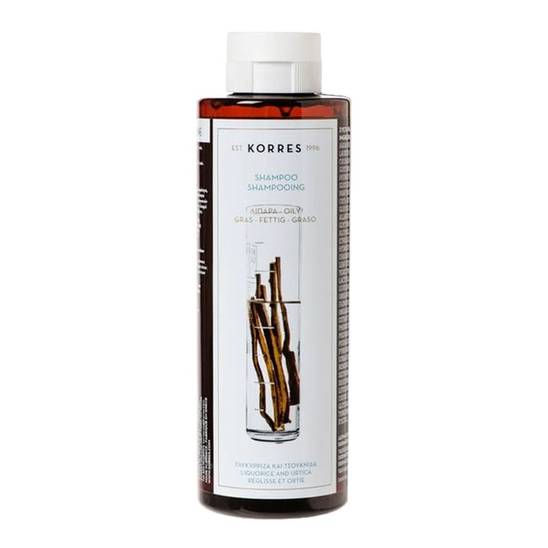 Korres Korres Liquorice &amp; Urtica, szampon z wyciągiem z lukrecji i pokrzywy do włosów przetłuszczających się, 250 ml