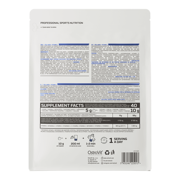OstroVit Kolagen + Witamina C, proszek, smak czarnej porzeczki, 400 g
