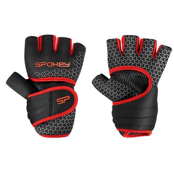 Spokey, Lava, rękawice fitness do ćwiczeń, rozmiar m, czerwone, 2 szt.