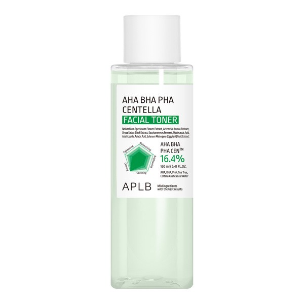 APLB APLB AHA BHA PHA Centella Facial Toner, tonik oczyszczający do twarzy z kwasami i wąkrotą, 160 ml — Składniki i ocena