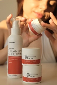 Zestaw Odexim, płyn oczyszczający, 150 ml + krem na ranek, 30 ml + krem na dzień, 30 ml + pasta na noc, 30 ml