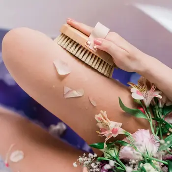 Crystallove, bambusowa szczotka z agawy do masażu ciała na sucho, 1 szt.