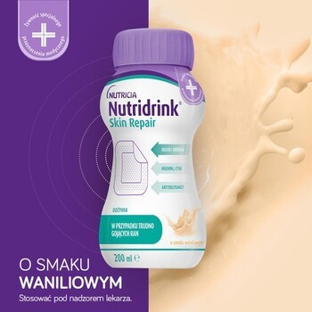 Zestaw 3 x Nutridrink Skin Repair, smak waniliowy, płyn, 4 x 200 ml + INTENO Soft Care, chusteczki pielęgnacyjne, 10 szt.