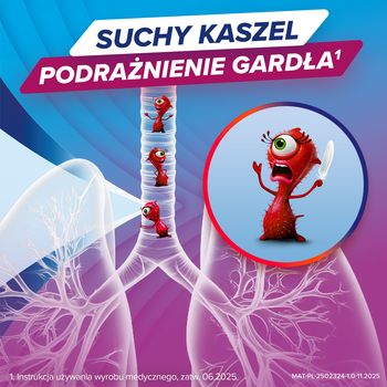 Mucosec, pastylki do ssania na suchy kaszel, wiśnia i owoce leśne, 16 szt.