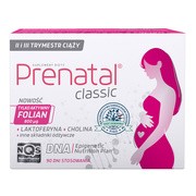 Prenatal Classic, witaminy dla kobiet w ciąży (od 13. tygodnia) i karmiących piersią, kapsułki, 90 szt. https://azcdn.doz.pl/image/d/product/e6e58c00-scale-180x180.png