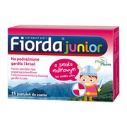 alt Fiorda Junior, pastylki do ssania o smaku malinowym, 15 szt.