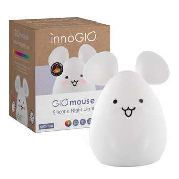 InnoGIO, Silikonowa lampka nocna dla dzieci myszka GIOmouse GIO-100, 1 szt.