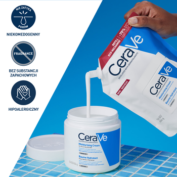 Cerave, balsam nawilżający do ciała i twarzy dla skóry suchej i bardzo suchej, refill, 454 g