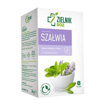 ZIELNIK DOZ Szałwia, zioła do zaparzania, 1,2 g, 30 saszetek
