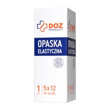 DOZ PRODUCT Opaska elastyczna tkana z zapinką, 5 m x 12 cm, 1 szt.