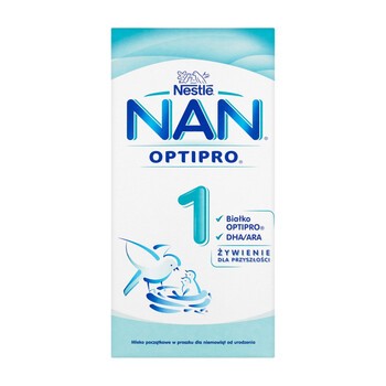 Nestle Nan Optipro 1 (Pro 1), mleko początkowe w proszku od urodzenia, 350 g