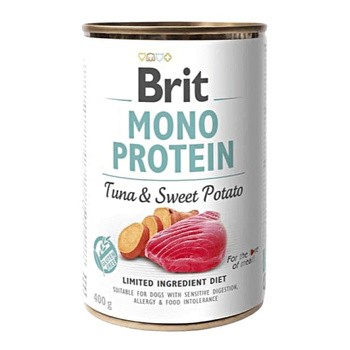 Brit Mono Protein Tuna & Sweet Potato, monobiałkowa karma mokra dla psów, tuńczyk i batat, 400 g