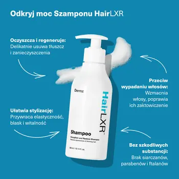 Dermz HairLXR, szampon wzmacniający, 300 ml