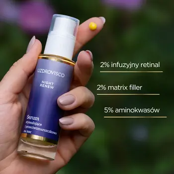 Uzdrovisco Night Renew, serum stymulujące i przeciwzmarszczkowe na noc, 30 ml