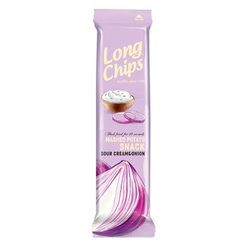 Long Chips Sour Cream & Onion, chipsy ziemniaczane o smaku śmietany z cebulką, 75 g