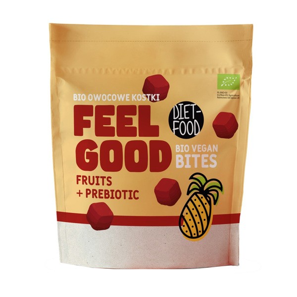 Diet-food, Bio Vegan Bites Feel Good, owocowe kostki, 120 g