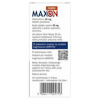 Maxon Forte, 50 mg, tabletki powlekane, 4 szt.
