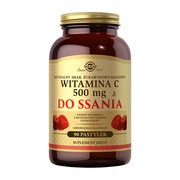 Solgar Witamina C, pastylki do ssania, smak żurawinowo-malinowy, 90 szt.