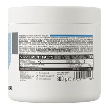 OstroVit Taurine, proszek, smak neutralny, 300 g