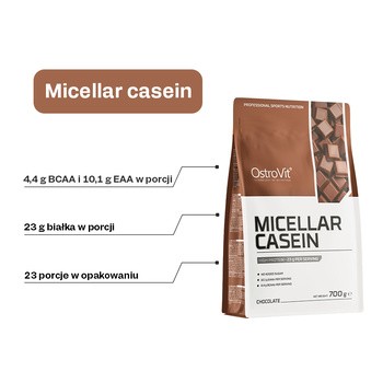 OstroVit Micellar Casein, proszek, smak chocolate, 700 g