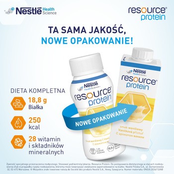 Resource Protein, płyn o smaku waniliowym, 4 x 200 ml