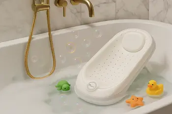 Momini BathBuddy, składana podpórka do kąpieli dla niemowląt, grey, 1 szt.