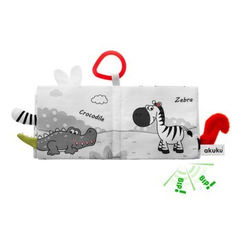 Akuku, pluszowa książeczka sensoryczna Królestwo Zwierząt, 1 szt.