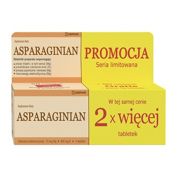 Asparaginian Magnez Potas, tabletki, 100 szt. (Uniphar)
