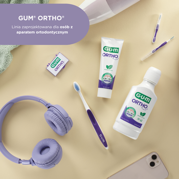 Gum Ortho, szczoteczka do zębów, ortodontyczna, 1 szt.