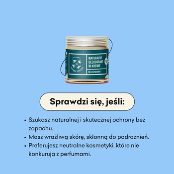 Mydlarnia 4 Szpaki, Naturalny dezodorant w kremie, bezzapachowy, 60 ml