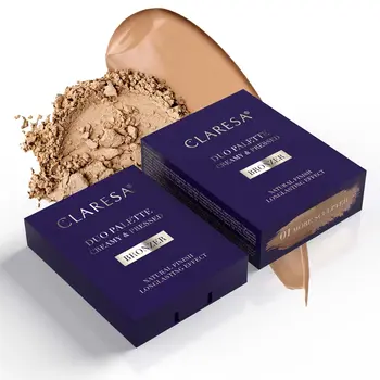 Claresa Duo Palette Creamy & Pressed, kremowo-pudrowa paleta bronzerów do konturowania, 01 More Sculpted, 8,5 g