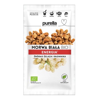 Purella Superfoods, Morwa biała, suszone owoce, 45 g