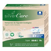 Silver Care, ekologiczne tampony bawełniane Super (bez aplikatora), 18 szt. https://azcdn.doz.pl/image/d/product/6047eb14-scale-180x180.png