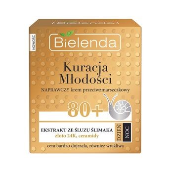 Bielenda Kuracja Młodości, naprawczy krem przeciwzmarszczkowy, 80+, 50 ml