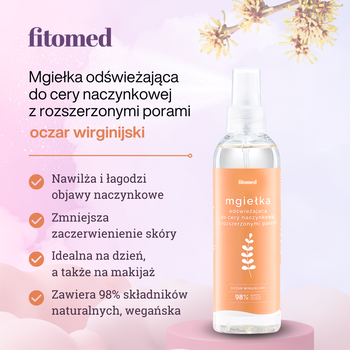 Fitomed, mgiełka odświeżająca do cery naczynkowej z rozszerzonymi porami, oczar wirginijski, 200 g