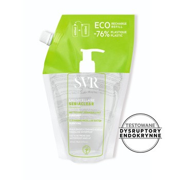 SVR Sebiaclear Eau micellaire, oczyszczający płyn micelarny, uzupełnienie, 400 ml