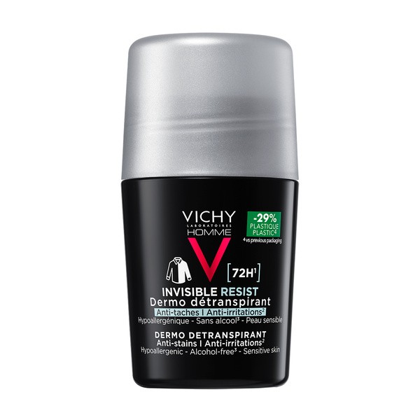 Vichy Vichy Homme, Invisible Resist 72 h, antyperspirant przeciw śladom, 50 ml — Składniki i ocena
