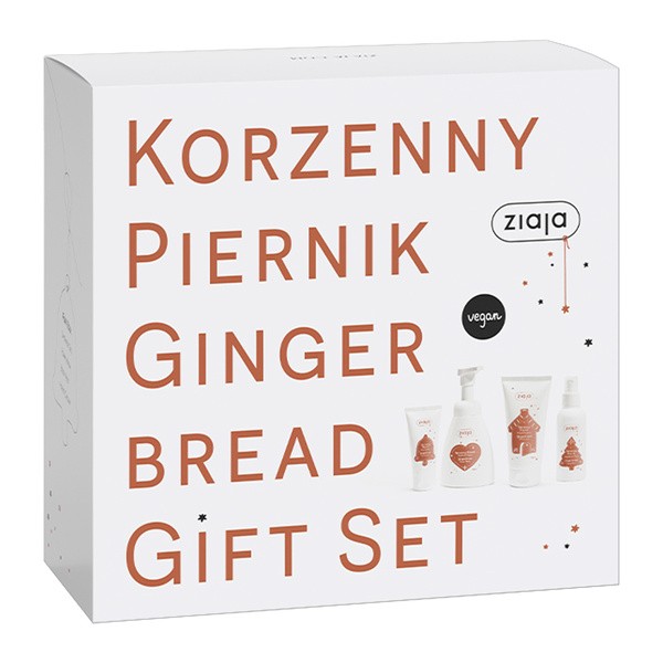 Ziaja Zestaw, Ziaja Korzenny Piernik, pianka do mycia, 250 ml + mgiełka do ciała, 100 ml + żel pod prysznic, 160 ml + krem do rąk, 50 ml