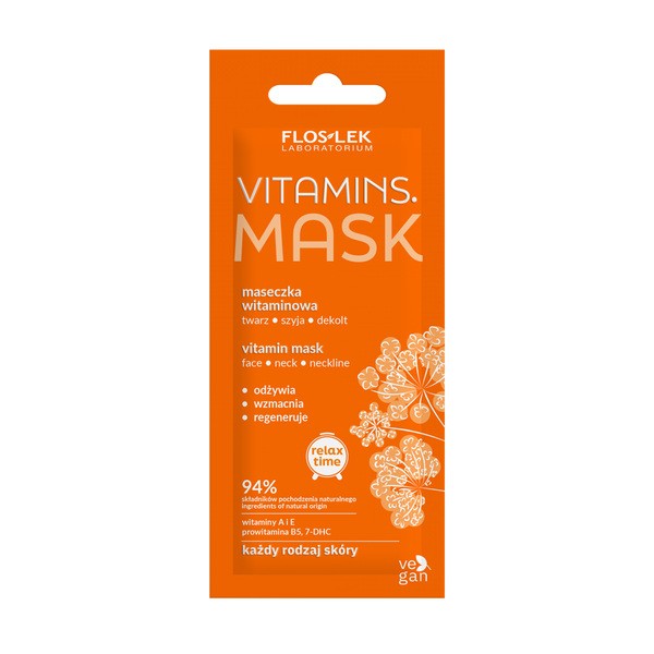 FlosLek Laboratorium Flos-Lek Vitamins, maseczka witaminowa, twarz, szyja, dekolt, 6 ml