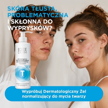 Idee Derm, dermatologiczny żel normalizujący do mycia twarzy, 220 ml