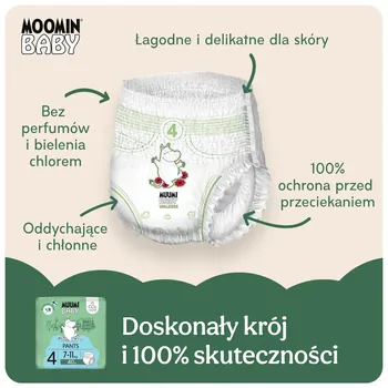 Muumi Baby Pants, pieluchomajtki, 4 (7-11 kg), 40 szt.