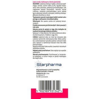 Zdrowy Lizak MniamMniam, smak anansowy, 1 szt. + smak malinowy, 1 szt. + smak truskawkowy, 1 szt. + niespodzianka w postaci słodkiego pierścionka