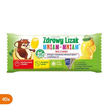 Zdrowy Lizak MniamMniam z witaminami C i D, smak cytrynowy, lizaki, 40 szt.