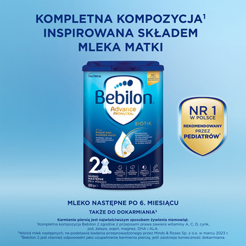 Bebilon 2 Advance Pronutra Biotic, mleko następne po 6. miesiącu, proszek, 800 g