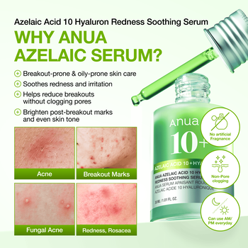 Anua Azelaic Acid10 Hyaluron Redness Soothing, serum kojące, 30 ml